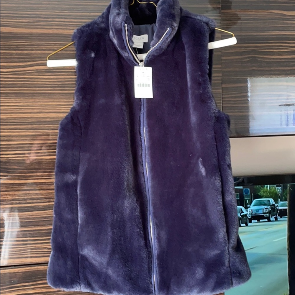 JCrew brand new furry vest